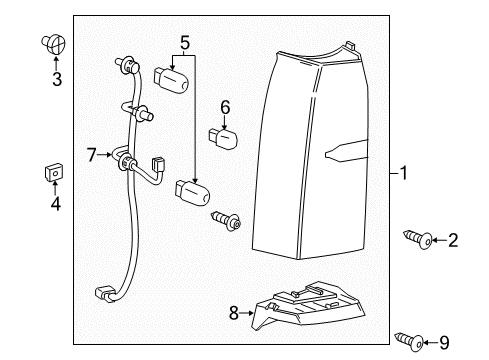 2018 Chevy Tahoe Bracket, Driver Side Diagram for 23106747