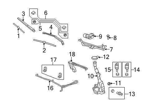 2012 Buick Enclave Windshield - Wiper & Washer Components Diagram
