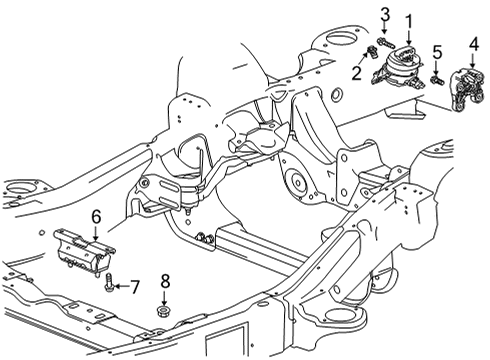 2023 Cadillac Escalade ESV Mount Bracket, Driver Side Diagram for 85126630
