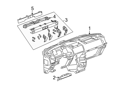 2008 Chevy Uplander Cluster & Switches, Instrument Panel Diagram