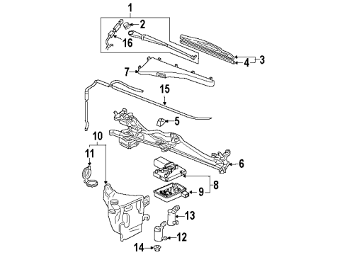 2000 Oldsmobile Silhouette Windshield - Wiper & Washer Components Diagram