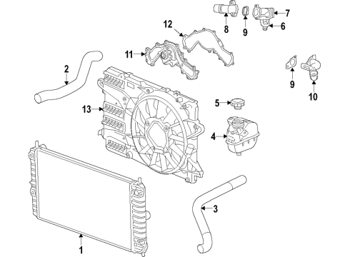 2022 Chevy Camaro Cooling System, Radiator, Water Pump, Cooling Fan Diagram