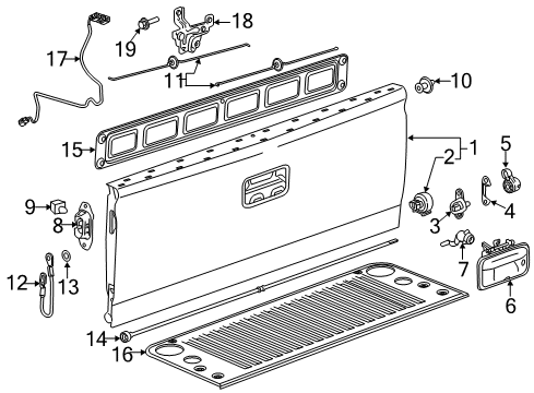 2016 Chevy Silverado 2500 HD Tail Gate Diagram