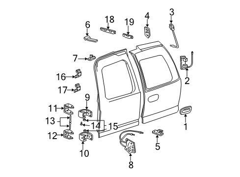 2001 Chevy Tahoe Lock Cylinder Diagram for 12476377