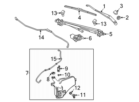 2023 GMC Sierra 2500 HD Wiper & Washer Components Diagram
