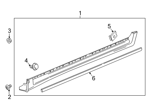2018 Cadillac XT5 Weatherstrip, Passenger Side Diagram for 84184297