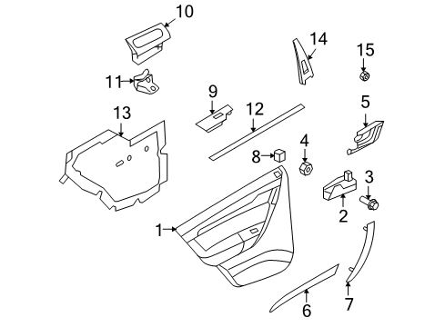 2010 Chevy Aveo5 Interior Trim - Rear Door Diagram
