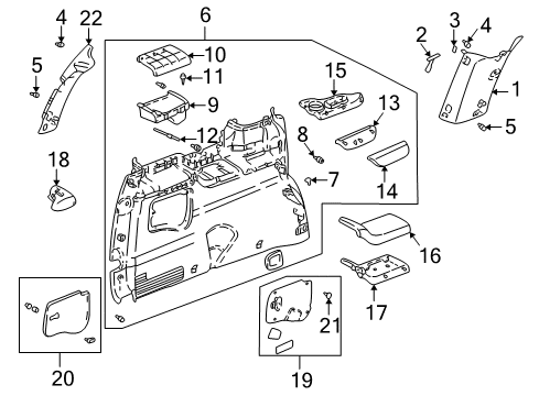 2000 Pontiac Montana Cup Holder, Rear Driver Side Diagram for 10408121