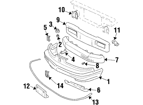 1994 Oldsmobile Cutlass Supreme Front Bumper Diagram