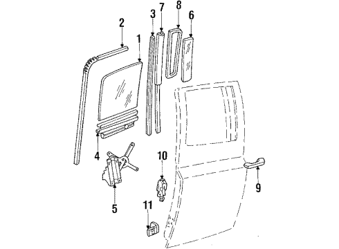 1990 GMC V3500 Rear Door Diagram