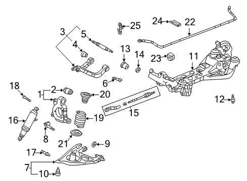 2003 Chevy Venture Rear Suspension, Lower Control Arm, Upper Control Arm, Ride Control, Stabilizer Bar, Suspension Components Diagram