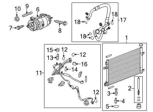 2020 Chevy Impala A/C Condenser, Compressor & Lines Diagram
