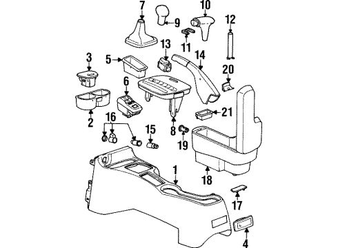 1999 Saturn SL2 Center Console Diagram