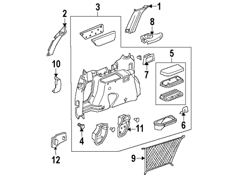 1997 Oldsmobile Silhouette Side Trim Panel, Driver Side Diagram for 10259837