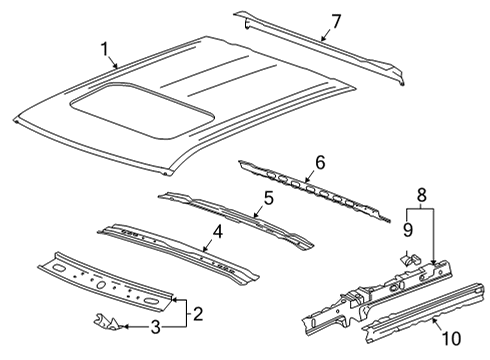 2021 Chevy Silverado 2500 HD Roof & Components Diagram