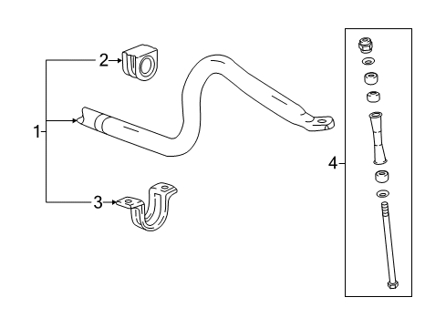 2022 GMC Canyon Stabilizer Bar & Components - Front Diagram