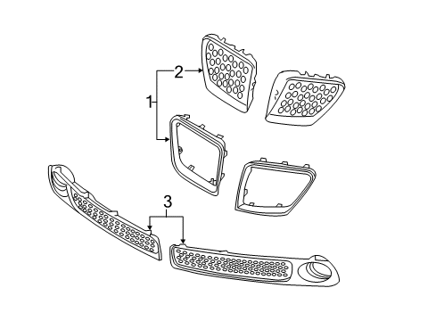 2009 Pontiac G8 Grille & Components Diagram