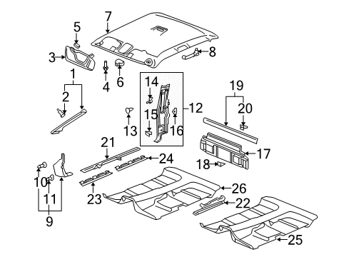 2006 Chevy Silverado 1500 Interior Trim - Cab Diagram