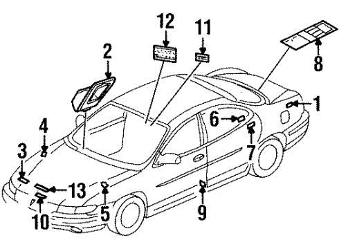 2002 Pontiac Grand Prix Information Labels Diagram