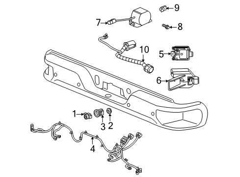 2021 Chevy Silverado 1500 Electrical Components - Rear Bumper Diagram