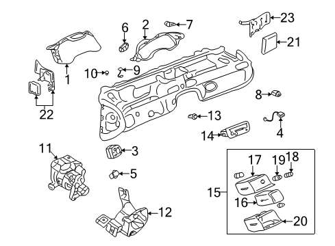 2003 Cadillac Seville A/C & Heater Control Units Diagram