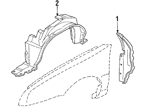 1987 Chevy Corsica Fender - Inner Components Diagram