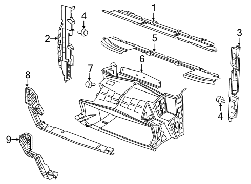 2022 GMC Sierra 1500 Splash Shields Diagram