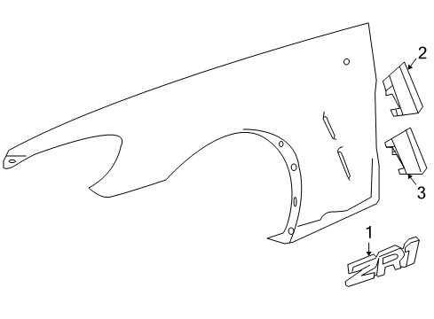 2013 Chevy Corvette Exterior Trim - Fender Diagram