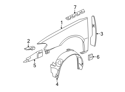 2005 Buick LaCrosse Fender & Components Diagram