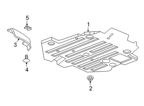 2018 Cadillac CT6 Pillars, Rocker & Floor - Splash Shields Diagram