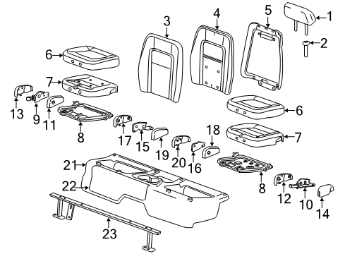 2021 Chevy Colorado Rear Seat Components Diagram