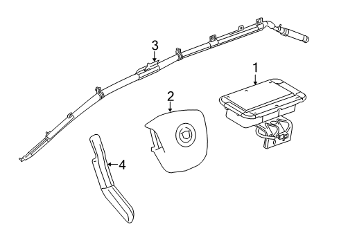 2012 Cadillac SRX Air Bag Components Diagram
