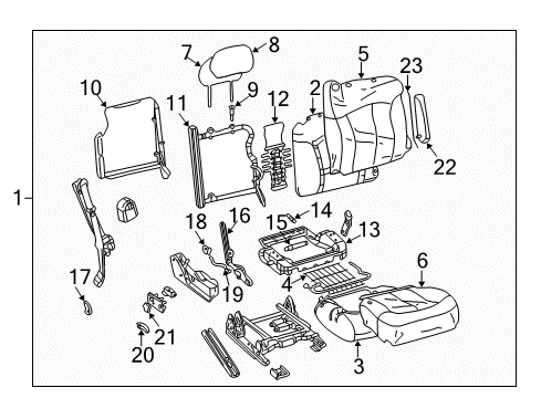2001 Chevy Silverado 2500 HD Front Seat Components Diagram