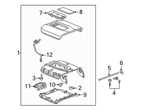 2023 Chevy Suburban Center Console Diagram 1 - Thumbnail