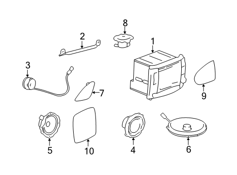 2003 Cadillac CTS Rear Speaker Diagram for 9376880