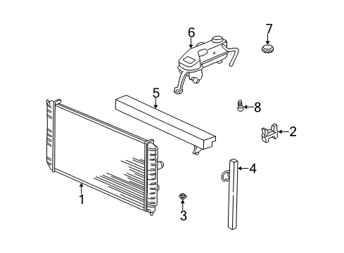 2005 Pontiac Grand Am Radiator & Components Diagram
