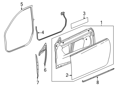 2016 Cadillac ATS Door & Components Diagram