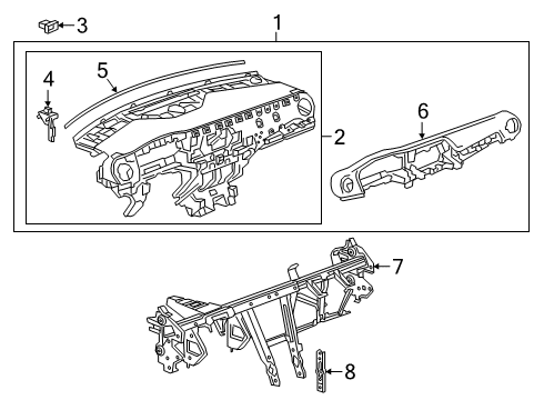 2022 Chevy Blazer Cluster & Switches, Instrument Panel Diagram