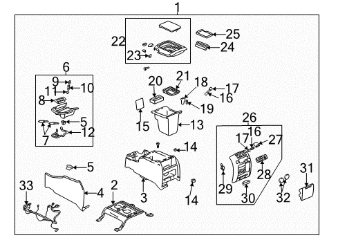 2001 Chevy Silverado 2500 HD Center Console Diagram