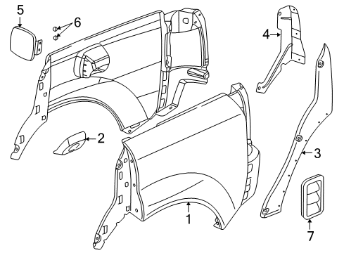 2002 Saturn Vue Quarter Panel & Components Diagram