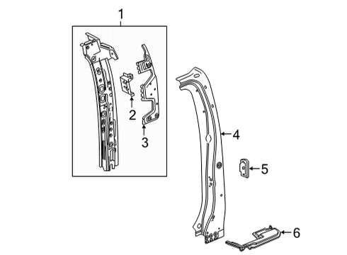 2021 Chevy Silverado 2500 HD Lock Pillar Diagram
