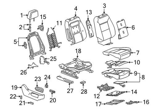 2022 GMC Sierra 3500 HD Lumbar Control Seats Diagram