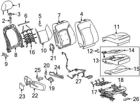 2017 Buick Regal Passenger Seat Components Diagram