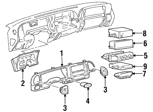 1999 GMC Yukon A/C & Heater Control Units Diagram