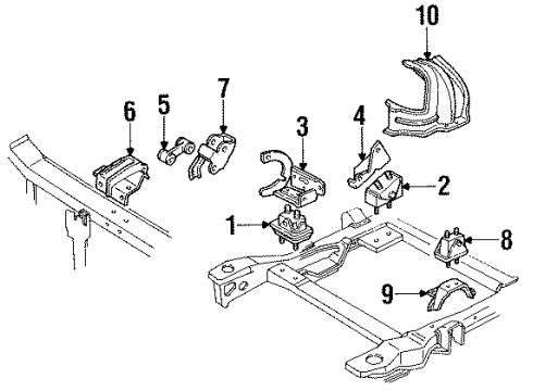 1994 Buick Regal Engine & Trans Mounting Diagram