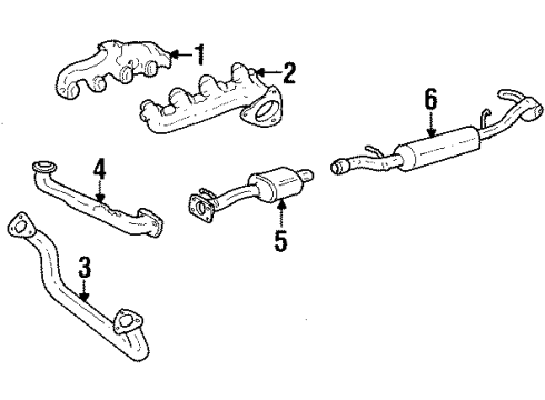 1994 GMC C3500 Exhaust Components, Exhaust Manifold Diagram