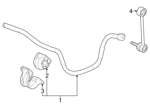 2023 Cadillac LYRIQ Rear Suspension, Lower Control Arm, Stabilizer Bar, Suspension Components Diagram