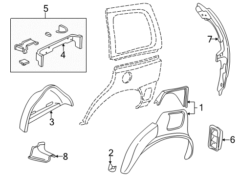 2005 Pontiac Montana Inner Structure - Side Panel Diagram
