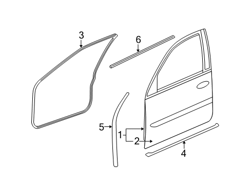 2005 Cadillac STS Front Door Diagram