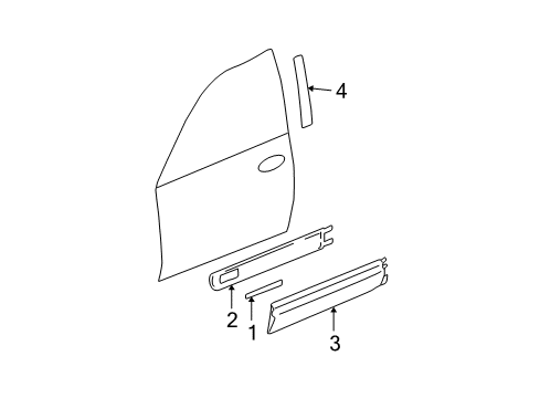 2004 Chevy Trailblazer Exterior Trim - Front Door Diagram